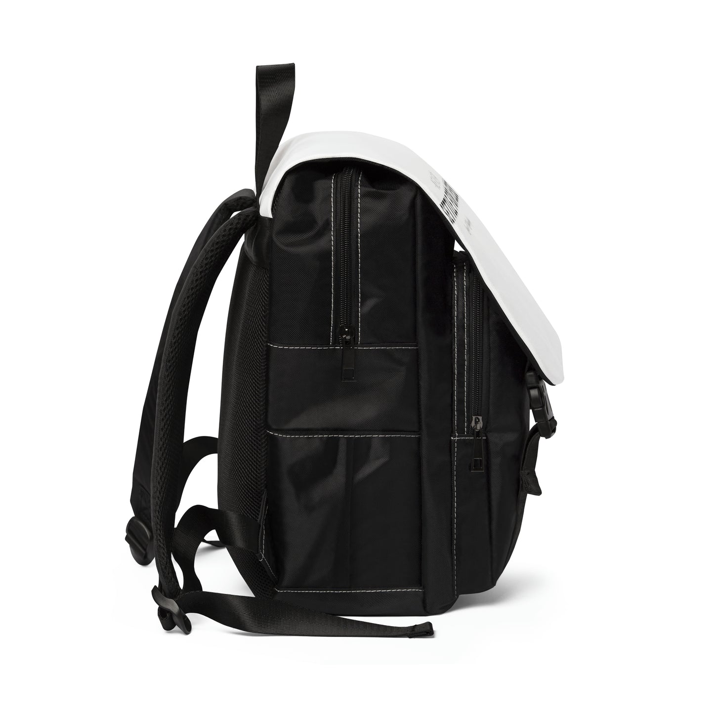 Never Settle For Less White Casual Shoulder Backpack