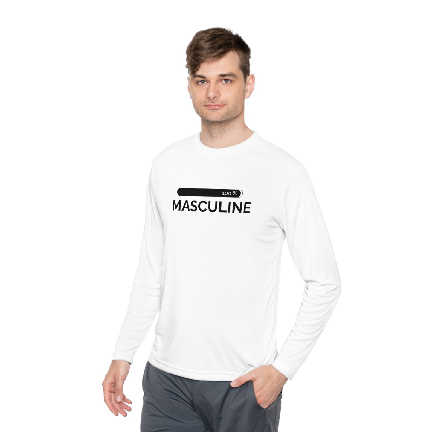 Men's Masculine White Long Sleeve Tee