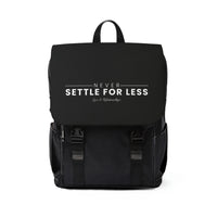 Never Settle For Less Black Casual Shoulder Backpack