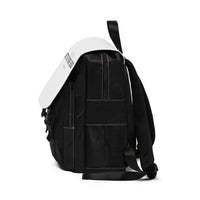 Never Settle For Less White Casual Shoulder Backpack