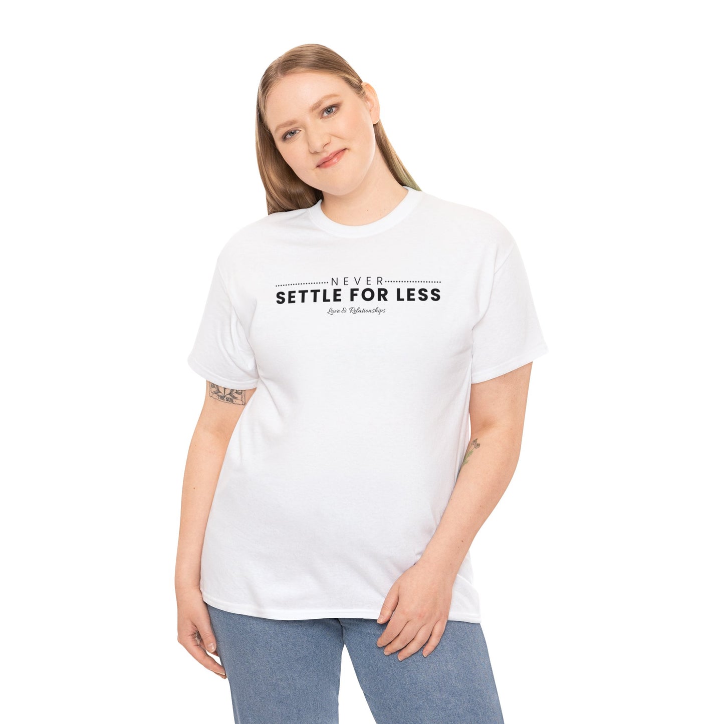 Woman's Never Settle For Less White Tee