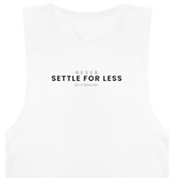 Men's Never Settle For Less White Tank