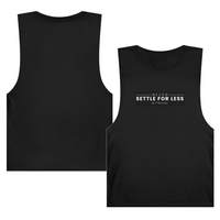 Men's Never Settle For Less Black Tank