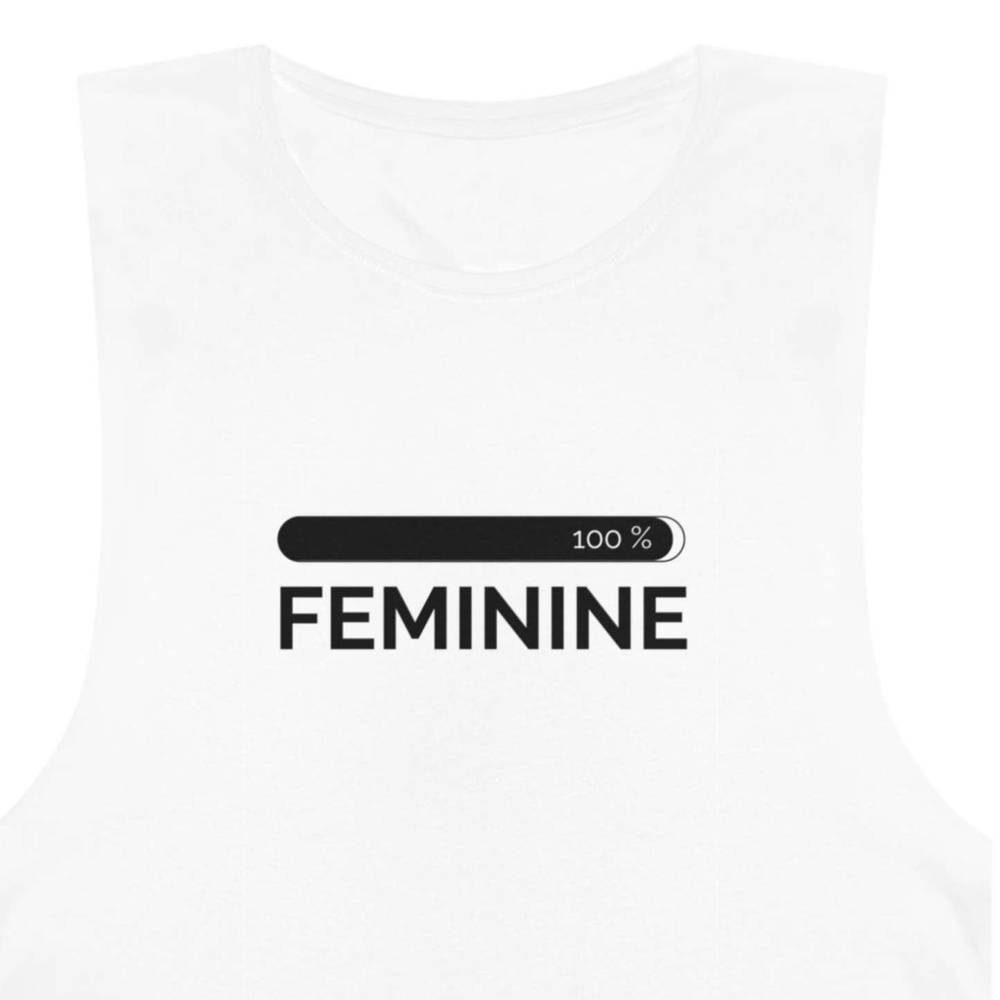 Woman's Feminine White Tank Top