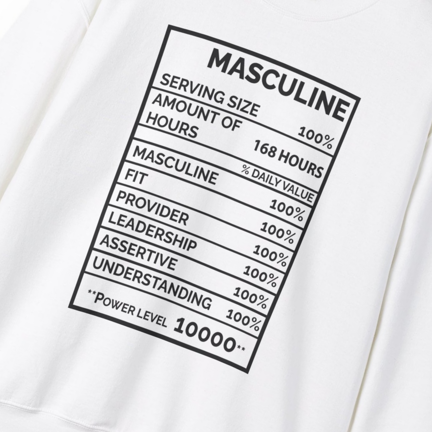 Premium Men's Masquline White Sweatshirt