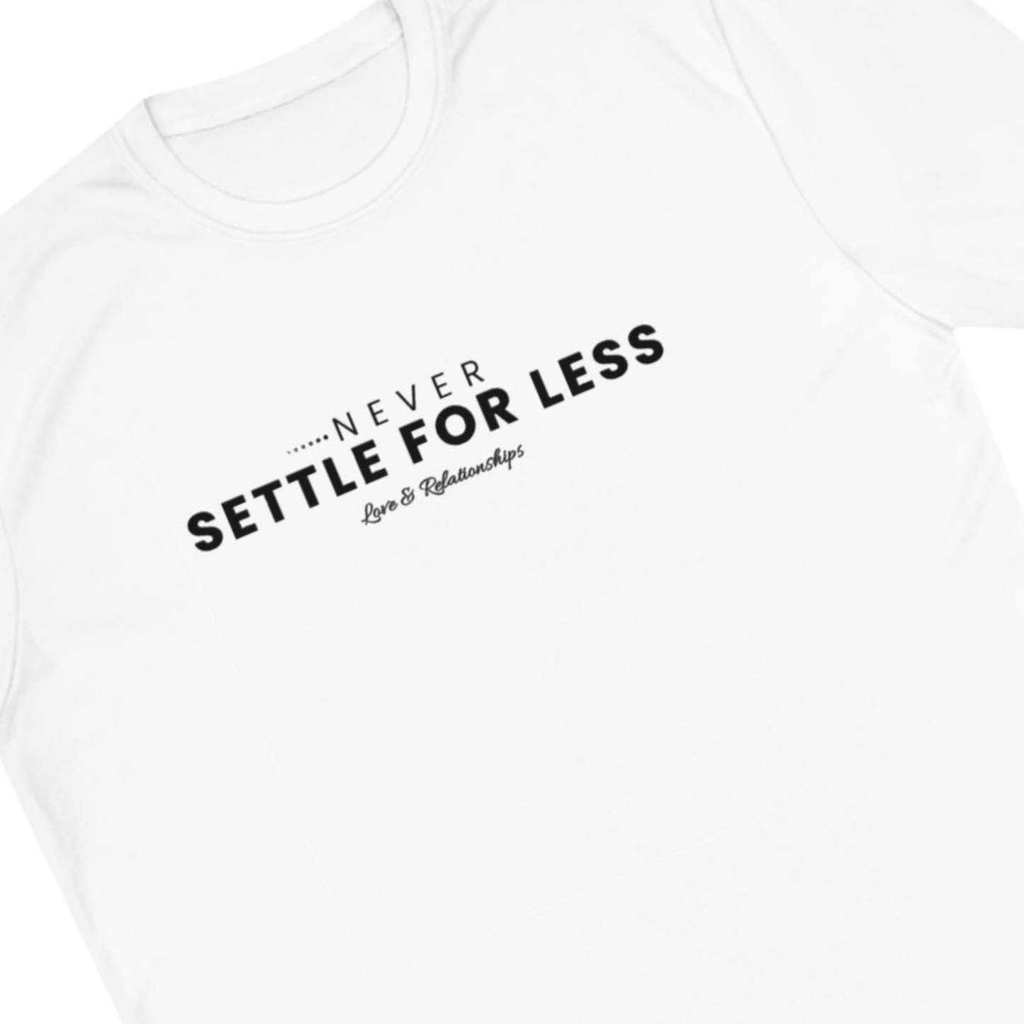 Men's Never Settle For Less White Long Sleeve Tee