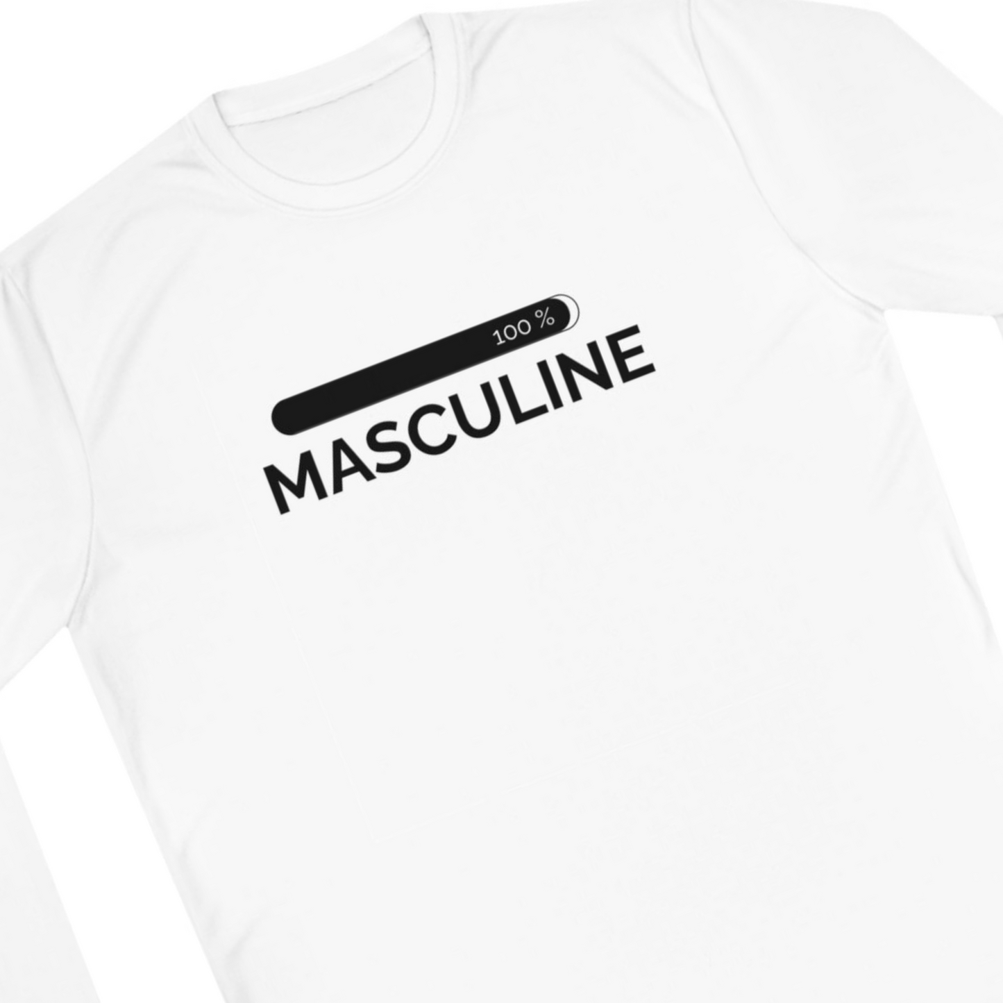 Men's Masculine White Long Sleeve Tee