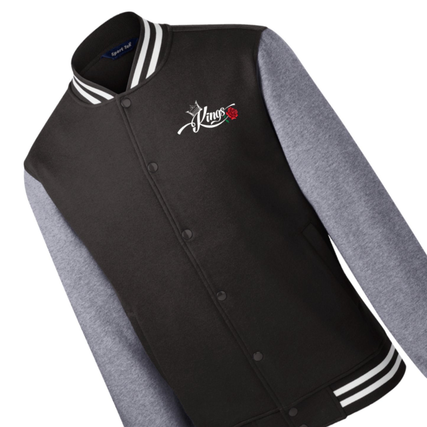 Men's King Black Fleece Letterman Jacket