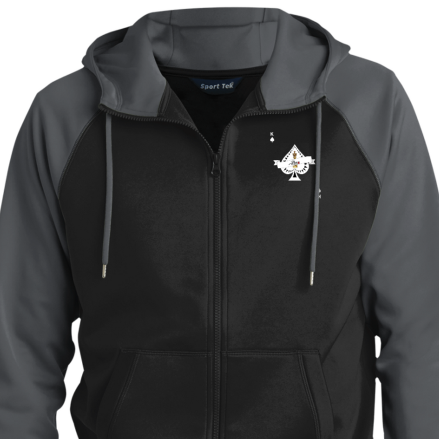 Men's Ace King Black Full-Zip Hooded Jacket