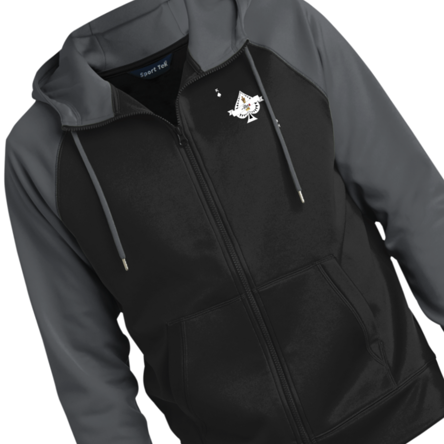 Men's Ace King Black Full-Zip Hooded Jacket