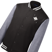 Men's Ace King Black Fleece Letterman Jacket