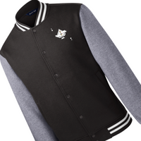 Men's Ace King Black Fleece Letterman Jacket