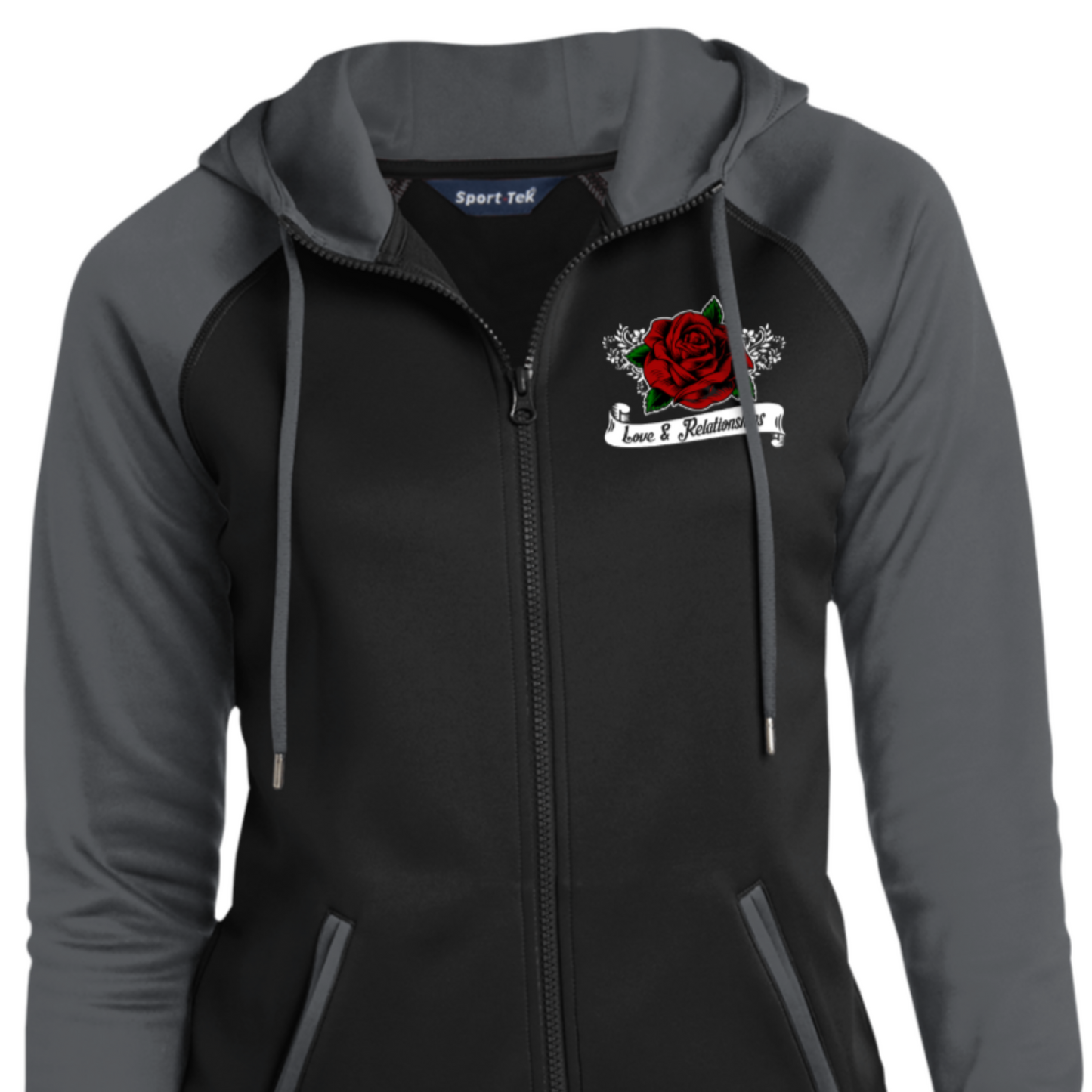 Premium Love & Relationships Black Full-Zip Hooded Jacket