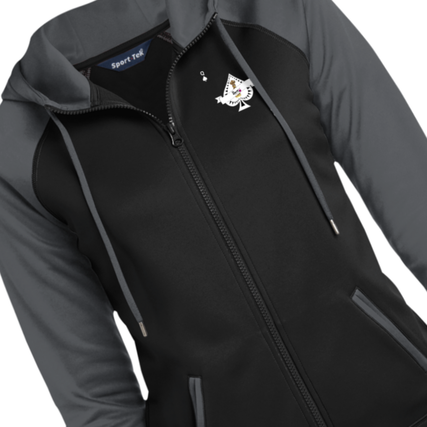 Woman's Ace Queen Black Full-Zip Hooded Jacket