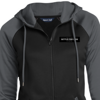 Never Settle For Less Black Full-Zip Hooded Jacket