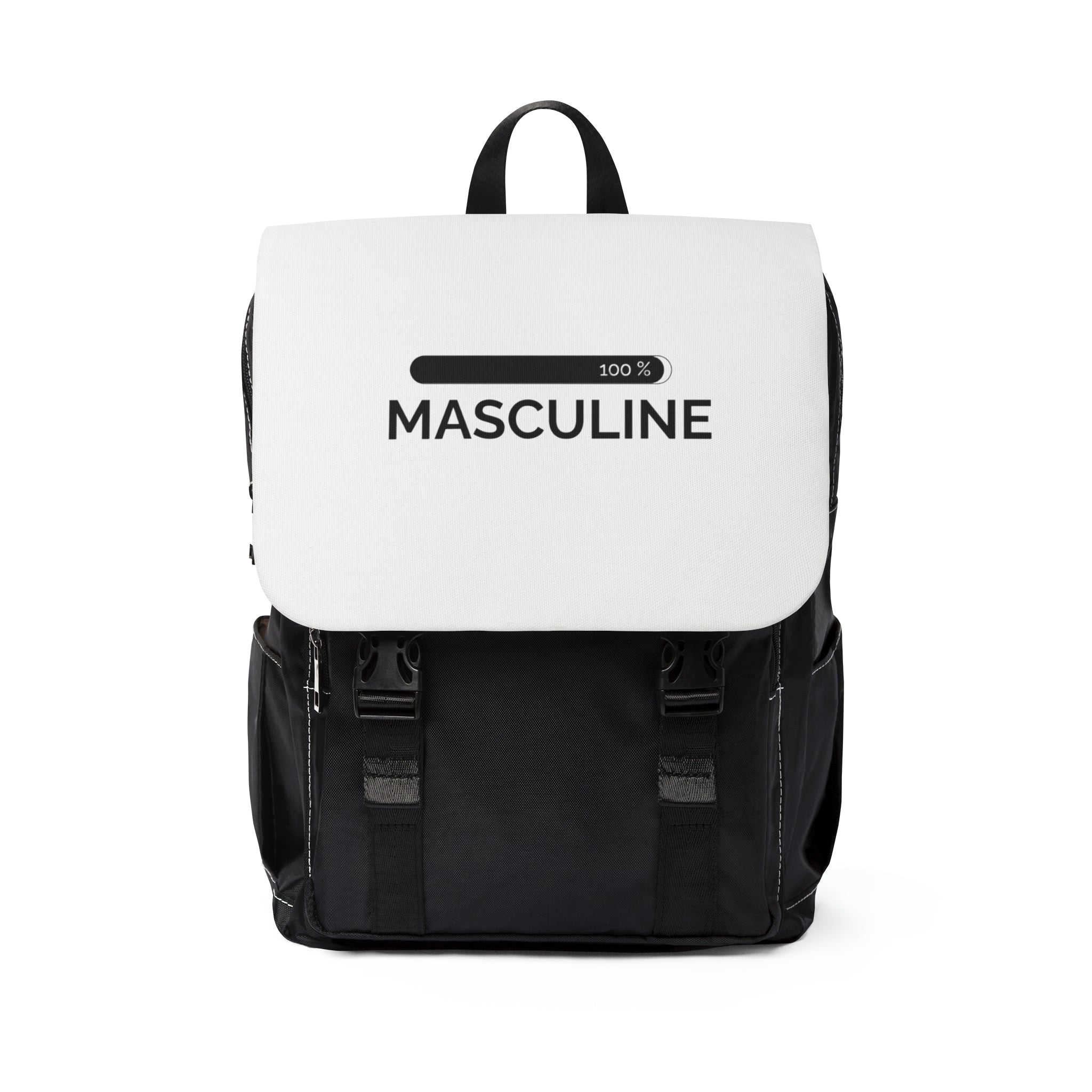 Men's Masculine White Casual Shoulder Backpack