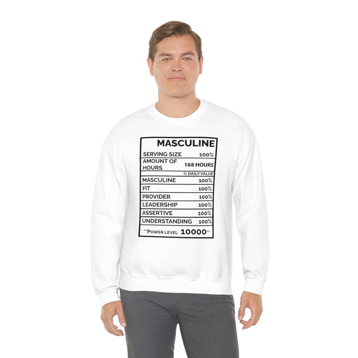 Premium Men's Masquline White Sweatshirt