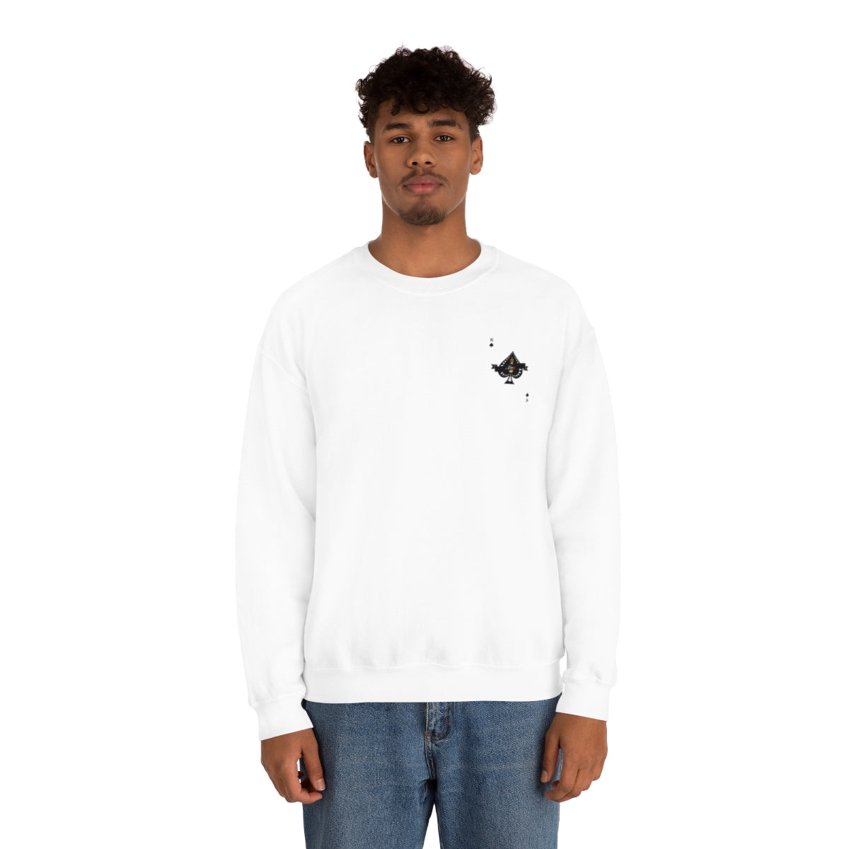 Men's Ace King White Sweatshirt