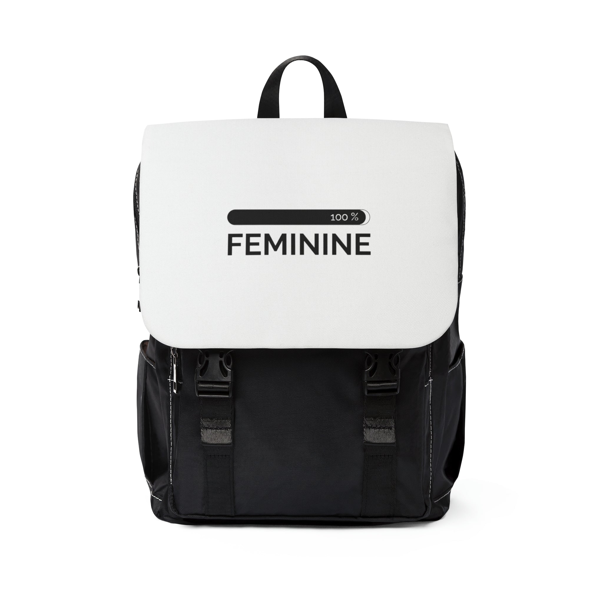 Woman's Feminine White Casual Shoulder Backpack