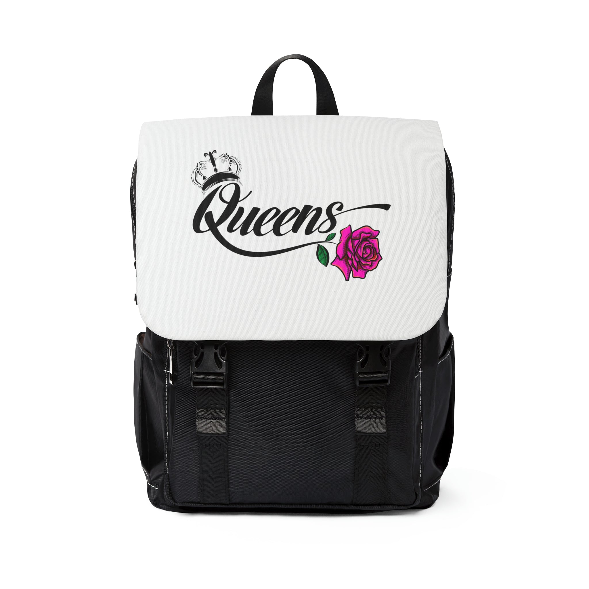 Woman's Queen White Casual Shoulder Backpack