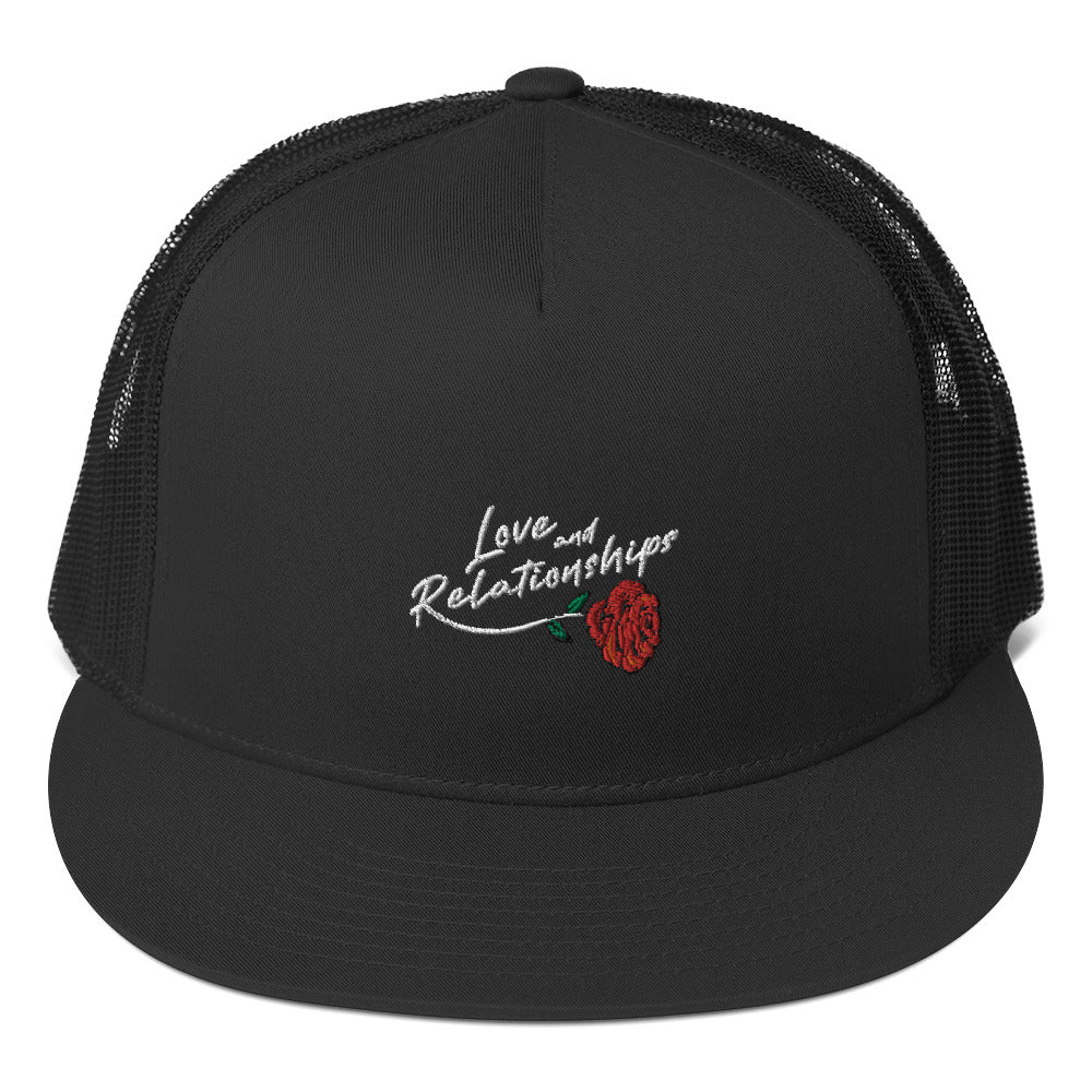 Love & Relationships Black Trucker Cap