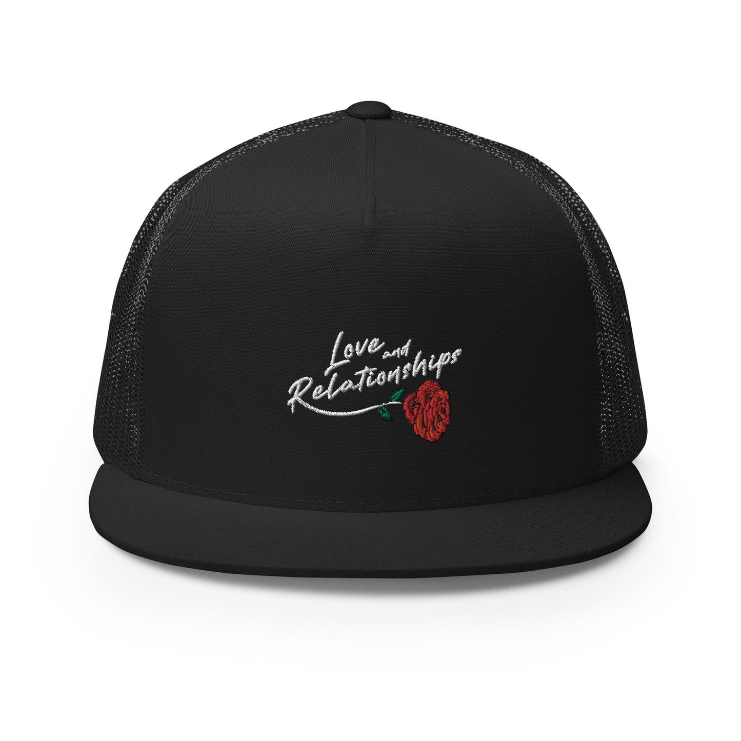 Love & Relationships Black Trucker Cap