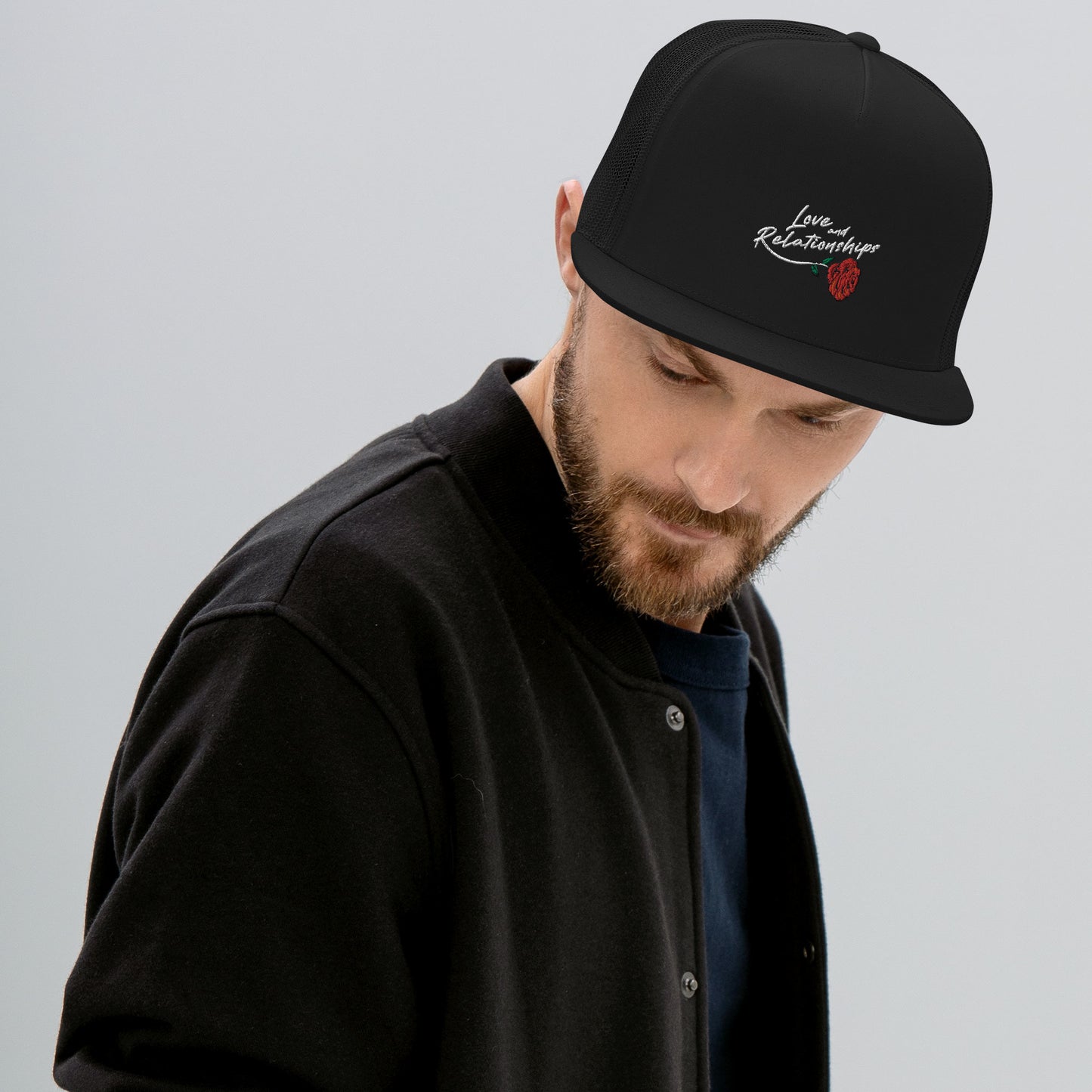 Love & Relationships Black Trucker Cap