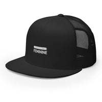 Woman's Feminine Black Trucker Cap