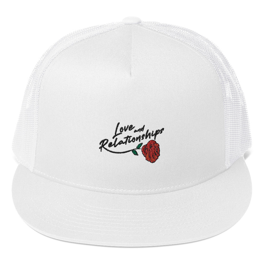 Love & Relationships White Trucker Cap