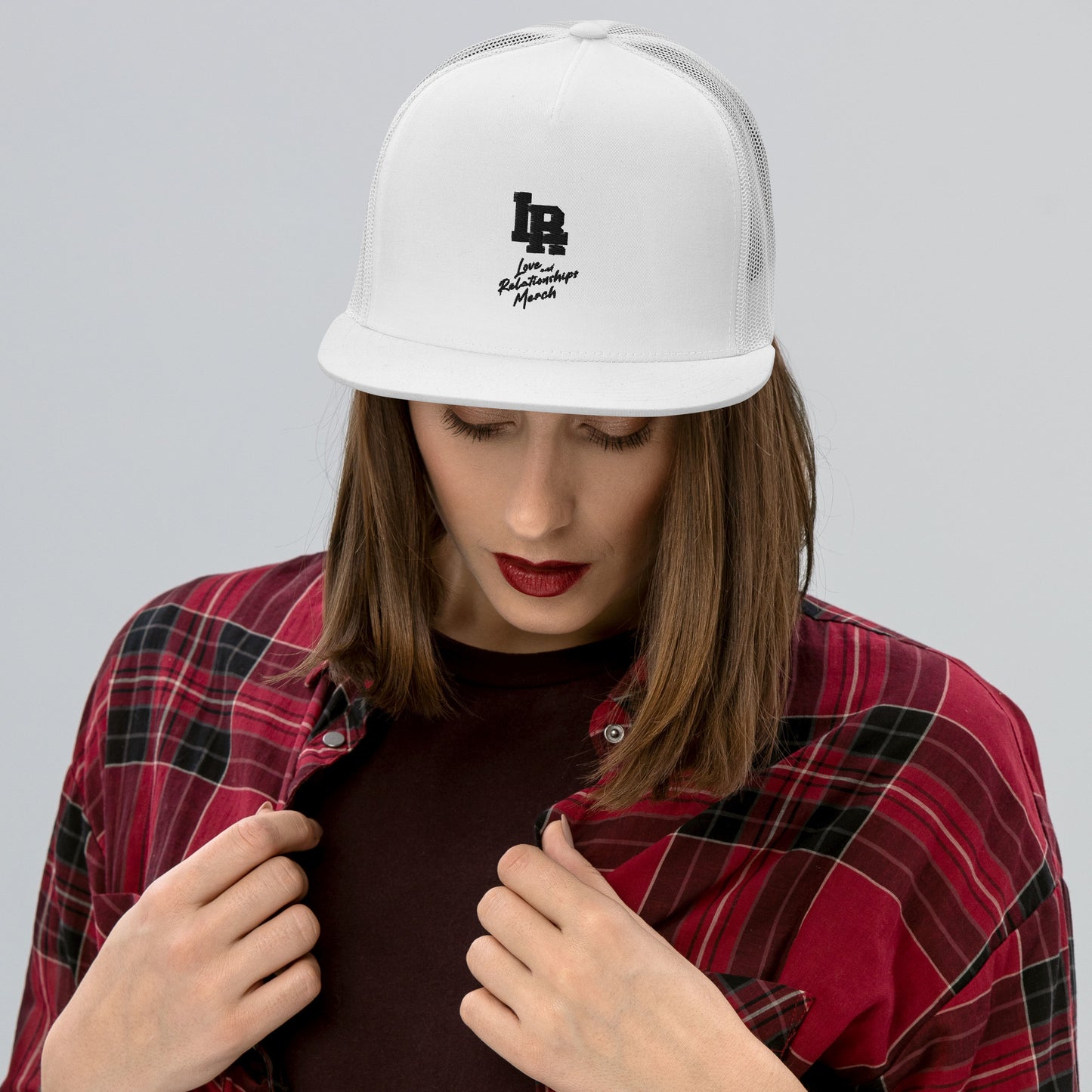 LR Merch White Trucker Cap