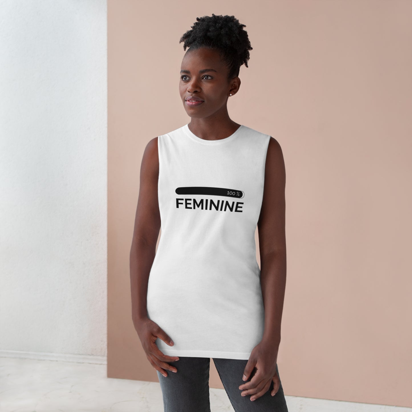 Woman's Feminine White Tank Top