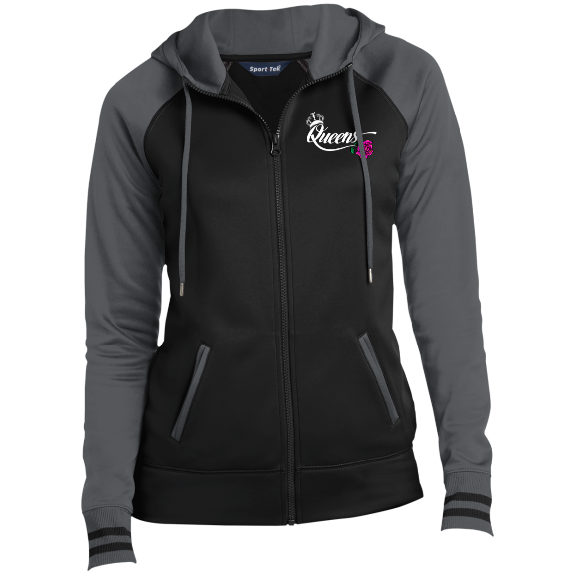 Woman's Queen Black Full-Zip Hooded Jacket