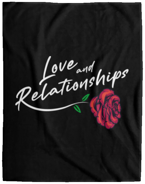 Love & Relationships Black Fleece Blanket