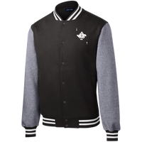 Men's Ace King Black Fleece Letterman Jacket