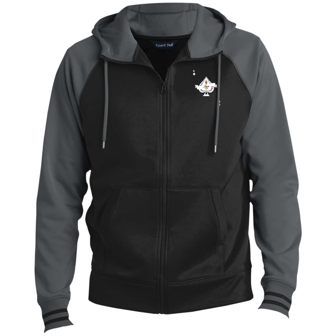 Men's Ace King Black Full-Zip Hooded Jacket