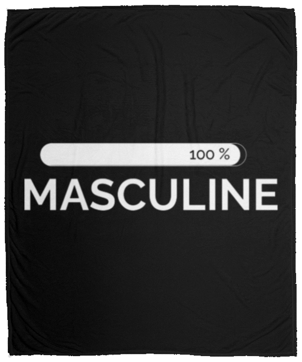 Men's  Masculine Black Plush Fleece Blanket