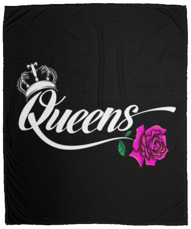 Woman's Queen Black Plush Fleece Blanket