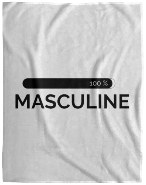 Men's Masculine White Fleece Blanket