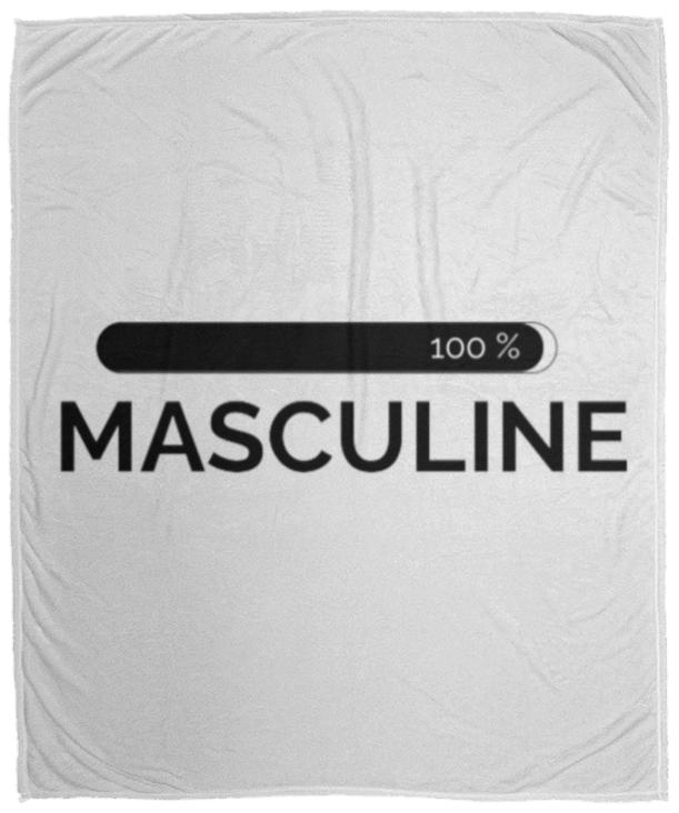 Men's Masculine White Plush Fleece Blanket