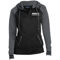 Woman's Feminine Black Full-Zip Hooded Jacket