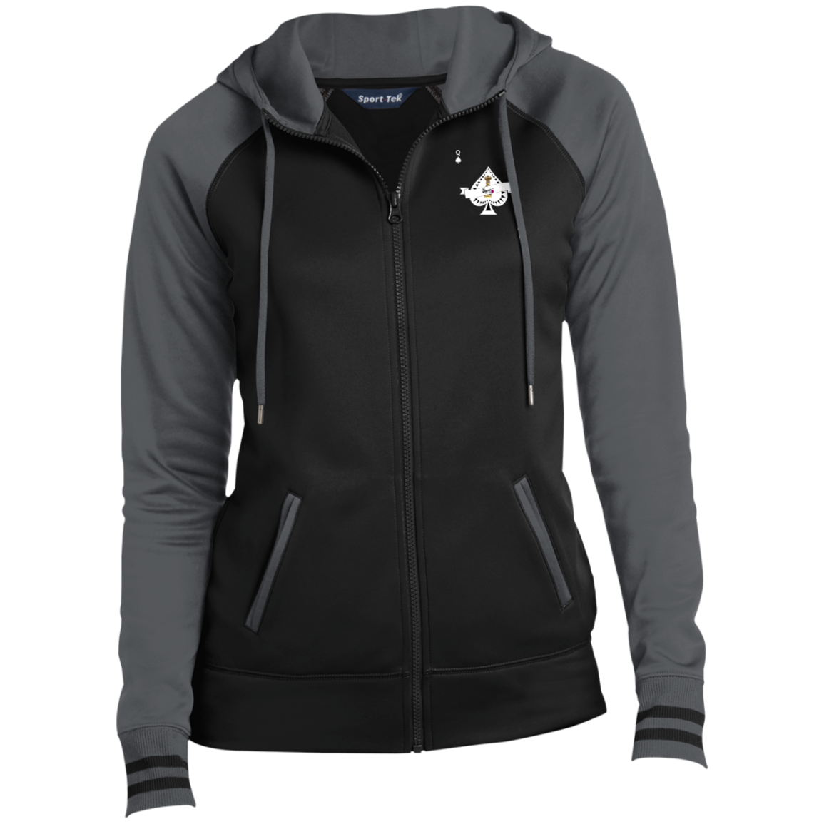 Woman's Ace Queen Black Full-Zip Hooded Jacket