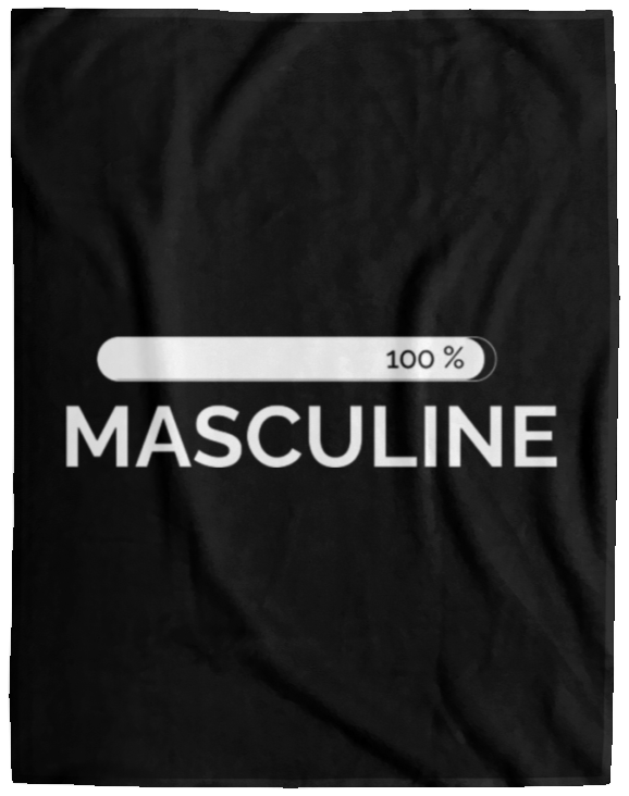 Men's Masculine Black Fleece Blanket