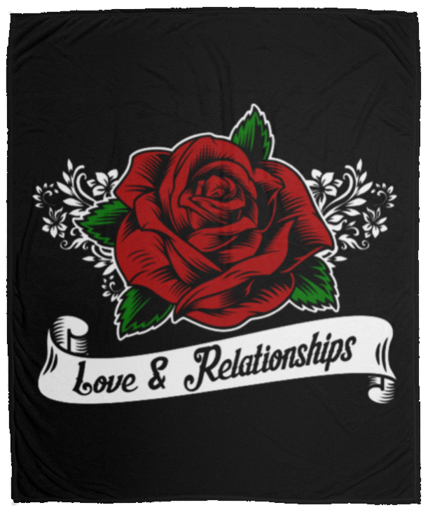 Premium Love & Relationships Black Plush Fleece Blanket