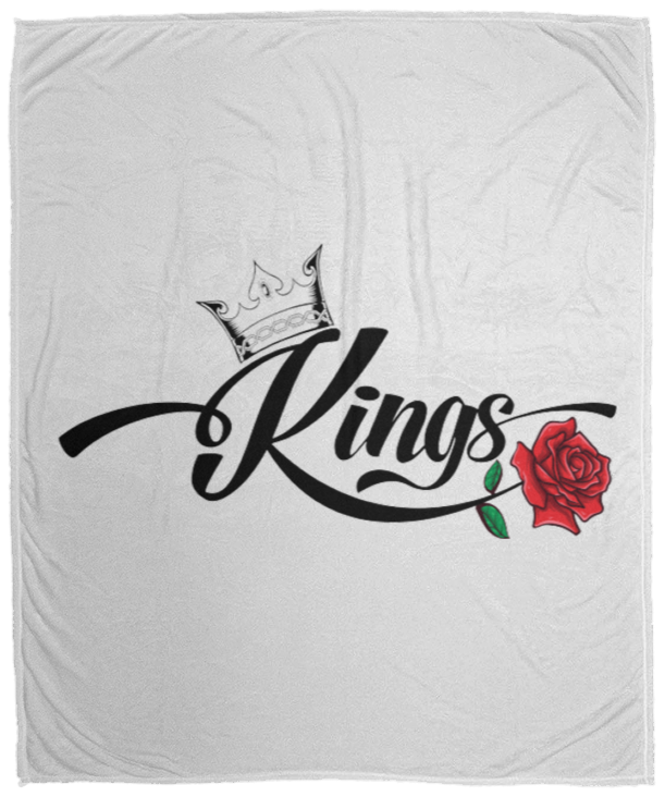 Men's King White Plush Fleece Blanket