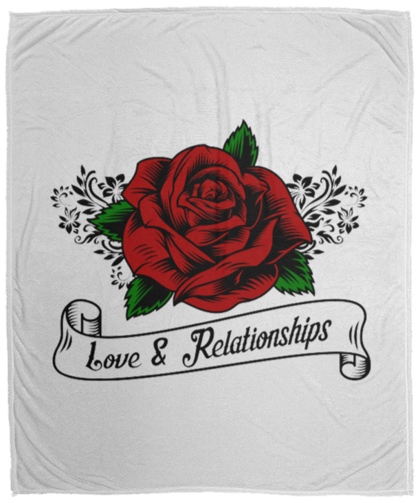 Premium Love & Relationships White Plush Fleece Blanket