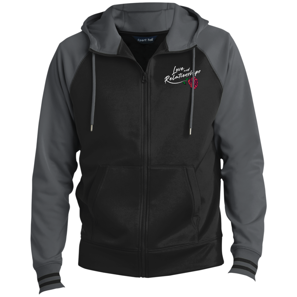 Men's Love & Relationships Black Full-Zip Hooded Jacket