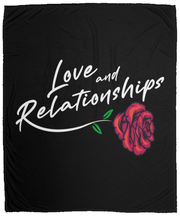 Love & Relationships Black Plush Fleece Blanket