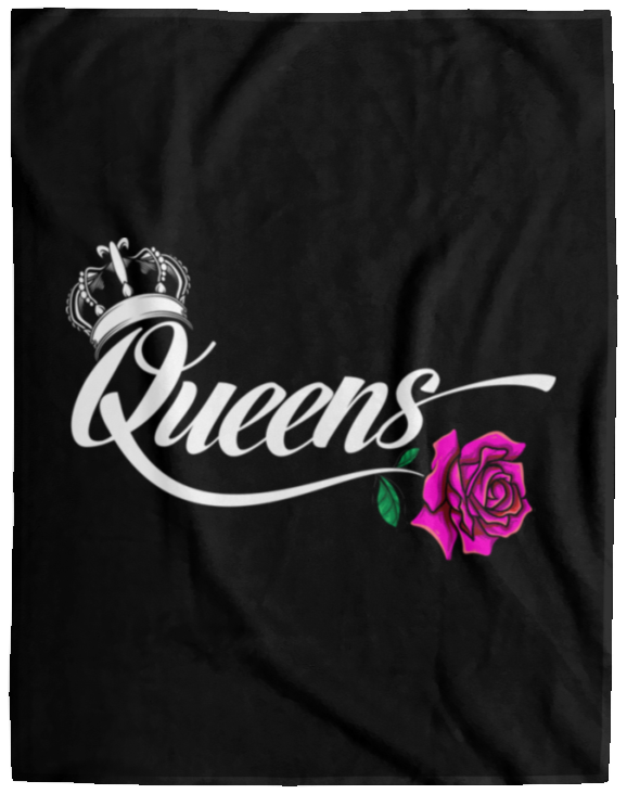 Woman's Queen Black Fleece Blanket