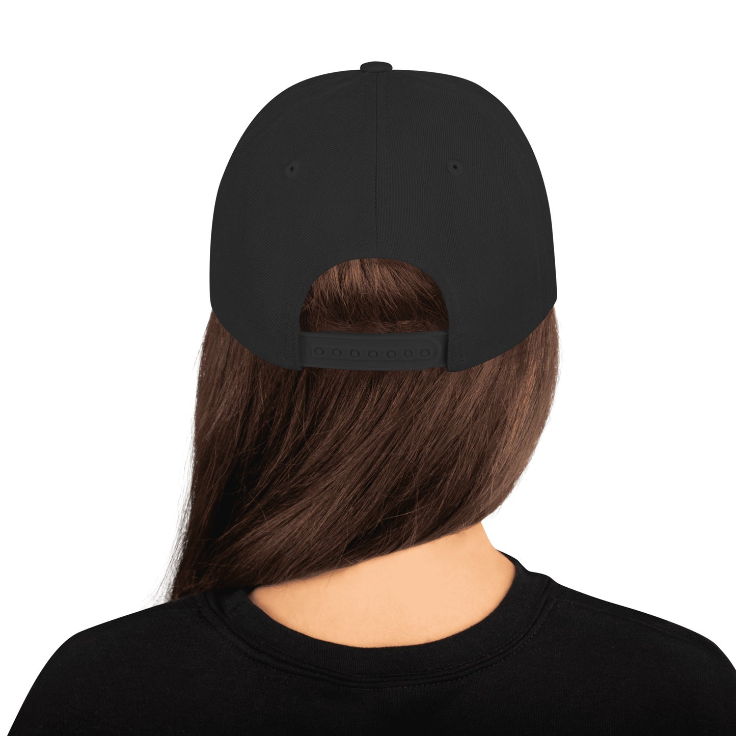 Woman's Queen Black Snapback Hat