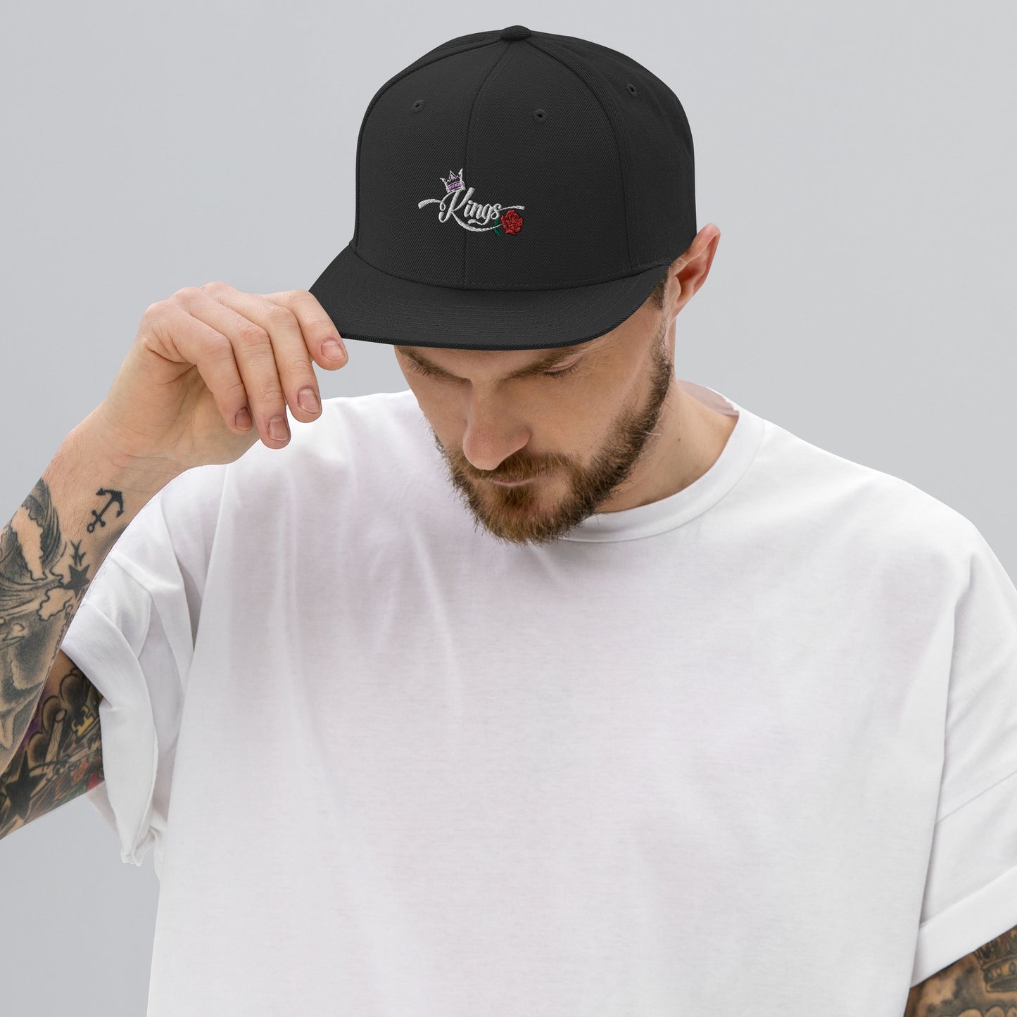 Men's King Black Snapback Hat